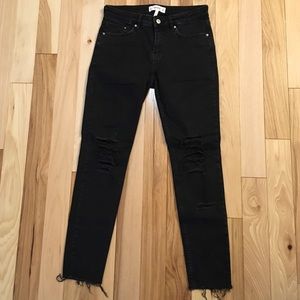 Women’s Mango Black Ripped Jeans Size 4